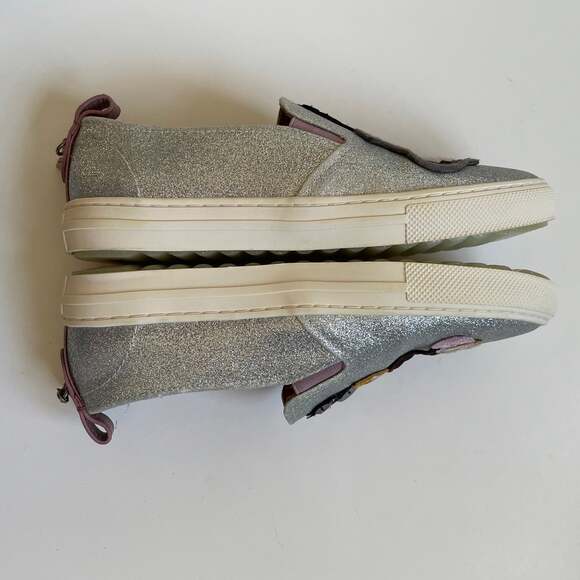 Coach Route 41 Sequin Silver Glitter Pull On Sneaker - Picture 7 of 12